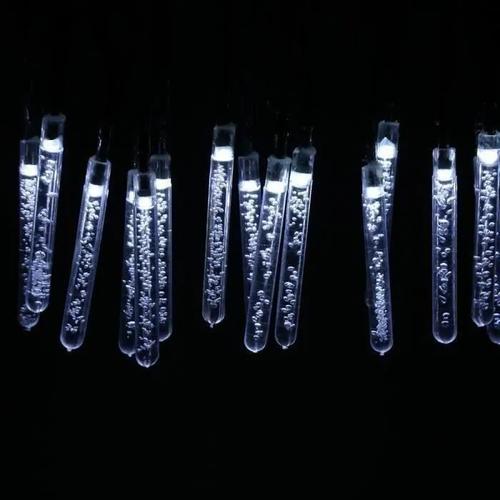 Guirlande Lumineuse 4.8m 20 Leds Forme De Stalactite De Glace Energie Solaire Etanche Pour Extérieur Déco Jardin