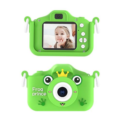 Mini appareil photo numérique pour enfants, 2.0" rechargeable, jouet, 3 à 10 ans, vidéo HD 1080p - Vert
