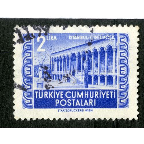 Timbre Oblitéré Turkiye Cumhuriyeti Postalari, 2 Lira, Istanbul-Cinilikosk