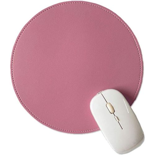 Tapis de souris en cuir PU, tapis de souris de bureau antidérapant double face avec bord cousu, tapis de souris étanche 22 x 22 cm (violet et rose).[F36]