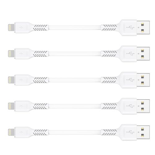 Câble de Recharge iPhone Court de 0,1 m, 5Pack Câble USB A vers Lightning de 10 cm Câble de Recharge Rapide pour iPhone compatible avec Apple iPhone 13 12 11 Pro Max Xs Xr X 8 7 6 Plus SE.[T518]