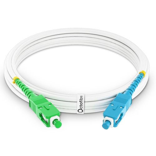 Ca¿ble Fibre Optique Freebox - 2m - Renforce¿e avec Blindage Kevlar - Rallonge/Jarretiere Fibre Optique - SC APC vers SC UPC - Garantie 10 Ans.[T1486]