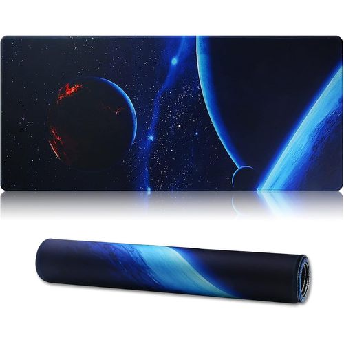 Tapis de Souris de Jeu XXL, Tapis de Souris étendu Bords Cousus 2MM Base en Caoutchouc antidérapant 90x40cm Tapis de Bureau pour jeux/bureau/affaires-90 x 40 ingqiu02.[F138]