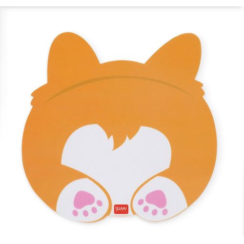 Tapis de Souris, Tapis de Souris avec Surface en PVC Anti-poussière et Anti-éblouissement, Base en Caoutchouc antidérapante, Thème Corgi, 22,3 x 23,3 cm.[F192]