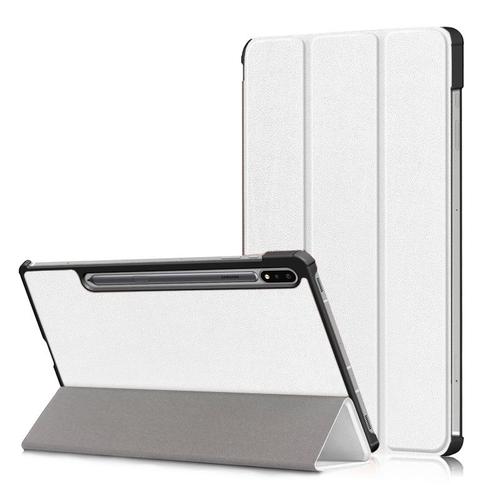 Etui Samsung Galaxy Tab S9 Fe Smartcover Pliable Blanc Cuir Pu Avec Stand - Housse Coque De Protection Nouvel Samsung Galaxy Tab S9 Fe - Accessoires Tablette Pochette Xeptio© : Exceptional Smart Case !