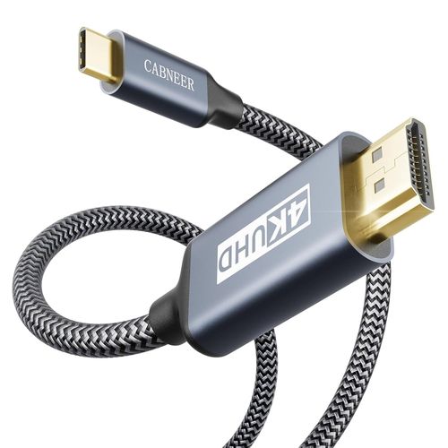 HDMI USB C 4M, 4K 30Hz Cable Usb C vers HDMI Compatible pour Thundebrbolt 3/4, Nylon Cable USB C to HDMI pour MacBook Air 2018, pour Samsung S23, pour Dell, pour iMac etc.[F940]