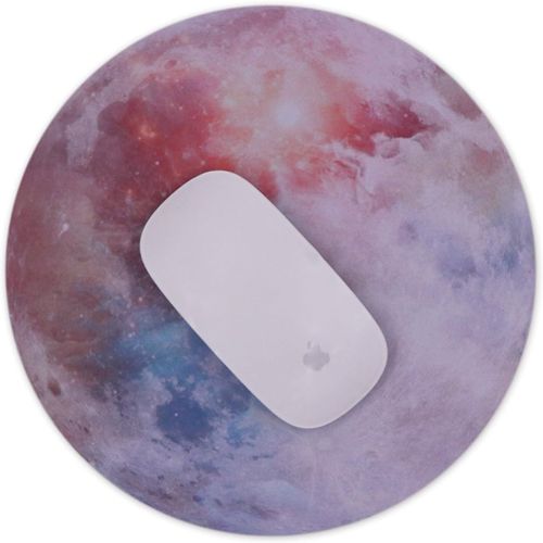 Souris Ronde, Souris Circulaire 220x220x3mm Tapis de Souris en Caoutchouc Antidérapant pour Ordinateur Portable de Bureau Accessoires (Lune 2).[F336]