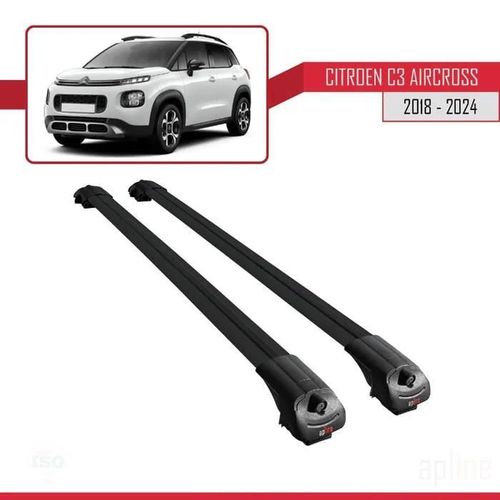 Pour Citroen C3 Aircross 2018-2023 Barres De Toit Ace-1 Railing Porte-Bagages De Voiture Noir