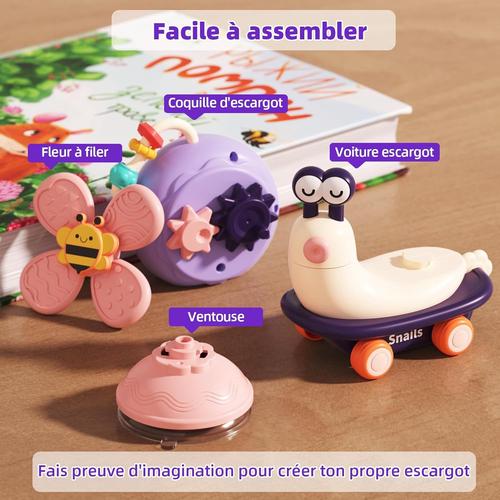 Jouet Escargot Baby Spinner Ventouse Chaise Haute Dès 6-12 Mois, Montessori  Sensoriels Jouet Eveil Bebe