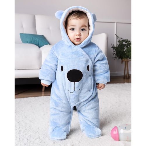 Salopette Bébé Romper Flanelle Hiver Romper Playsuit Avec Pieds Hoodie Cartoon 9-12 Mois¿80¿