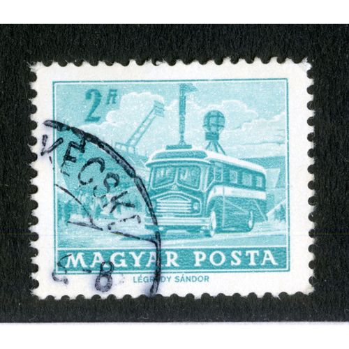 Timbre Oblitéré Magyar Posta, Autobus, 2 Ft