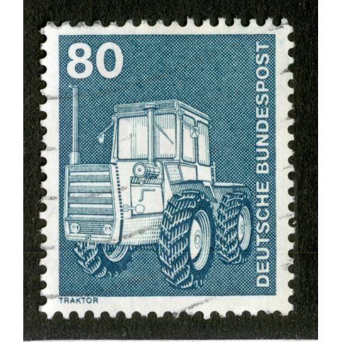 Timbre Oblitéré Deutsche Bundespost, Traktor, 80