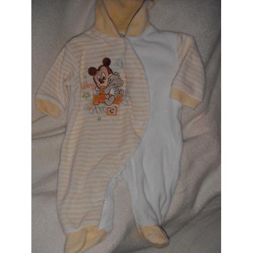 Pyjama Bébé Garçon Disney Broderie Mickey Taille 3 Mois Idée Cadeau