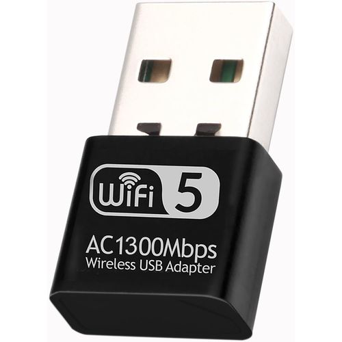 Clé WiFi Puissante AC1300 Mbps, Mini Adaptateur USB WiFi pour PC, dongle WiFi, Double Bande 2.4G/5GHz, MU-MIMO, Compatible avec Windows 11/10/8.1/8/7/XP, Mac OS X 10.9-10.15.[F1185]