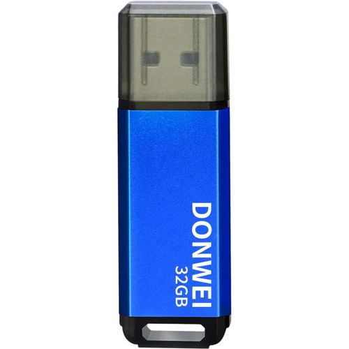 Cle USB 32 Go, Mini Clé USB avec Lumière LED Rapide Grande Capacité, Métal Clef USB Mémoire Externe, Portable Flash Drive e Stockage des Données pour Ordinateurs, Cadeaux aux Étudiants-Bleu.[F1152]