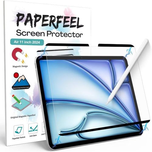 Film De Protection Magnétique Pour Ipad Air 11 2024 M2 - Papier Mat Magnétique Pour Écrire Et Dessiner - Anti-Éblouissement - Moins De Traces De Doigts - Installation Facile - Anti-Rayures.[S1375]