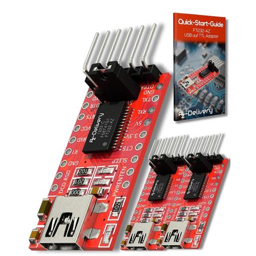 3 x Adaptateur Compatible avec FT232RL, Indicateur de Communication d'Émetteur-Récepteur RXD/TXD, Module Convertisseur USB vers TTL 3.3V 5.5V Compatible avec Arduino et Raspberry Pi.[F58]