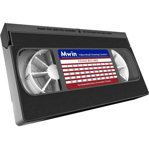 Nettoyeur de têtes VHS pour lecteurs VHS/VCR, Technologie sèche - Ruban Nettoyeur de têtes vidéo sans Fluide.[T171]