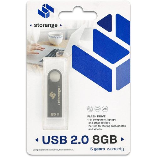 Clé USB 8 Go 2.0 Slim Argent.[F712]