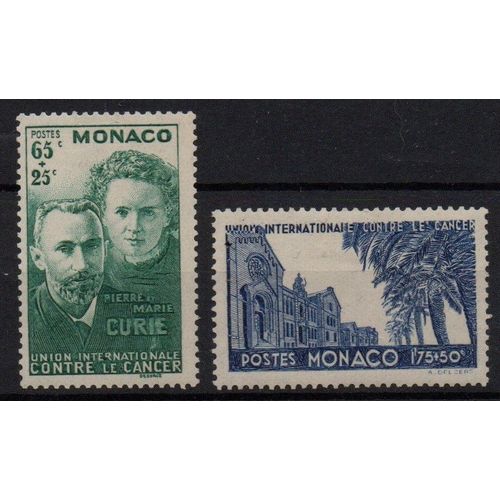 Monaco Timbres Lutte Contre Le Cancer : Pierre Et Marie Curie 1938