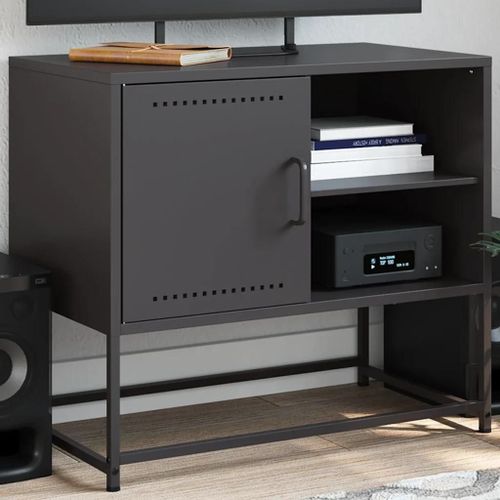 Meuble Tv Noir 68x39x60,5 Cm Acier