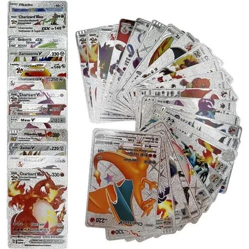 Carte Pokemon Française, 55 Cartes Vmax+V+Gx+Ex Carte, Cartes À Jouer Et À Collectionner, Cadeaux De Noël Et Cadeaux D'anniversaire
