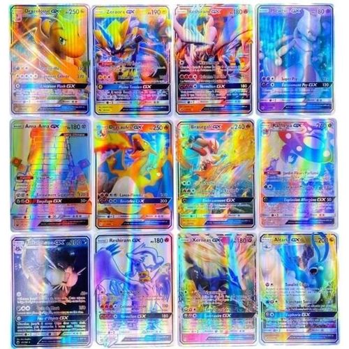 Lot 100 Cartes Pokemon Gx Brillante Française Rare Sans Double Neuve Jouet Collection Amateur Manga Anime Modèle