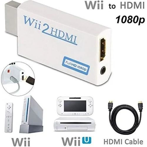 Adaptateur HDMI Wii Convertisseur Wii Hdmi avec 1,5 m de câble HDMI