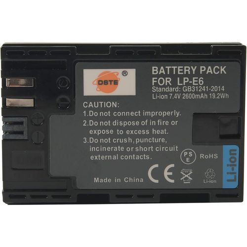 Batterie Li-ION Rechargeable LP-E6 pour Canon EOS 5D Mark II,EOS 5D Mark III,EOS 6D,EOS 7D,EOS 60D,EOS 60Da,EOS 70D.[X401]