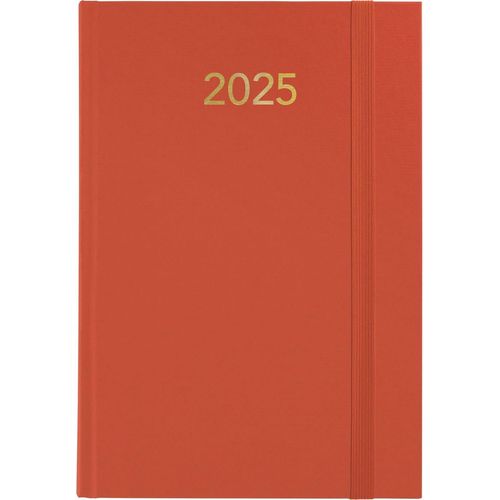 Florence Agenda 2025 14,5 X 21 Cm Avec Couverture Rembourrée En Vinyle Et Élastique De Fermeture Verticale Point De Lecture Annuel Idéal Pour Organisation Au Bureau Orange.[Y575]