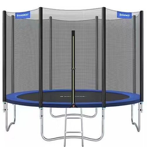 Songmics-Trampoline Extérieur Enfant Ø 305 Cm, Filet De Protection Externe, Coussins De Sécurité, Échelle, Poteau Droit De 180 Cm De Haut, Cadre En Acier