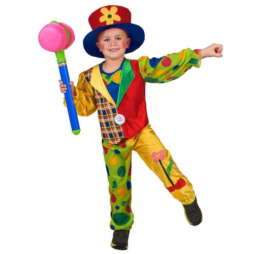 Déguisement Clown Multicolore Garçon - Taille: Xs 3-4 Ans (92-104 Cm)