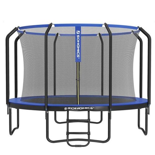Songmics-Trampoline Extérieur Enfant Ø 366 Cm, Filet De Protection Externe, Coussins De Sécurité, Échelle, Poteau Droit De 180 Cm De Haut, Cadre En Acier