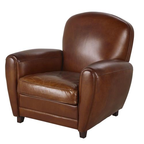 Fauteuil Club En Cuir Marron