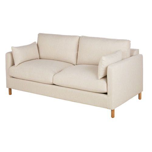 Canapé 3/4 Places En Textile Tramé Beige