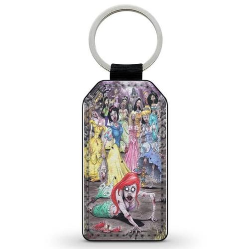 Porte-Cles Clefs Keychain Simili Cuir Princesses Disney Zombie Ariel Cendrillon Blanche Neige Snow WHite