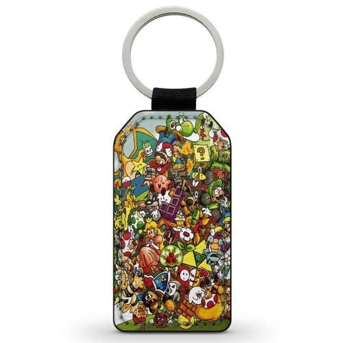 Porte-Cles Clefs Keychain Simili Cuir Super Smash Bros Mario Ultimate Switch