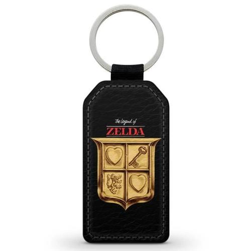 Porte-Cles Clefs Keychain Simili Cuir The Legend of Zelda Logo Dore Gold