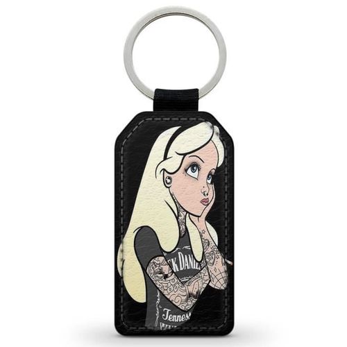 Porte-Clés Clefs Keychain Simili Cuir Alice Au pays des merveilles in wonderland Disney Tattoo Punk Tatouages