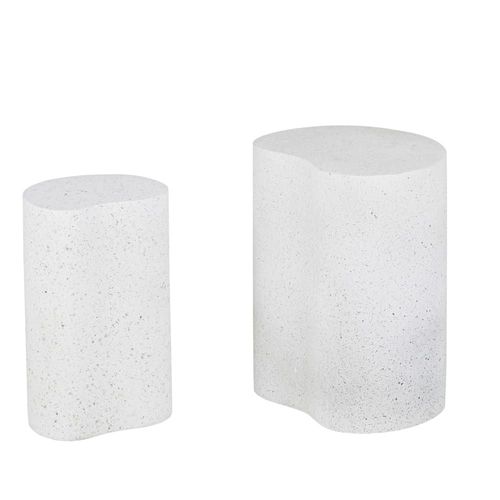 Bouts De Canapé Effet Terrazzo Blanc (X2)