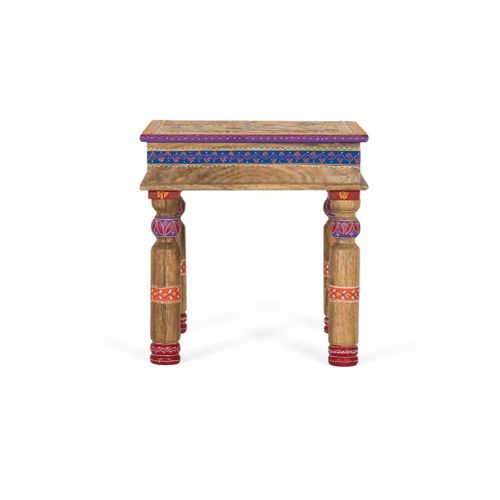 Table Basse En Manguier Avec Détails Peints À La Main