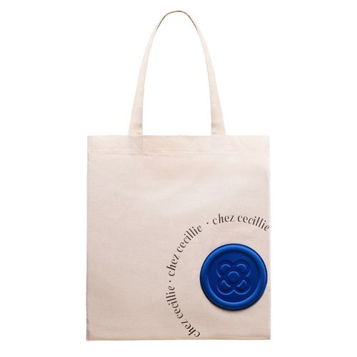 Shopping Tote bag, Coton sac fourre-tout, Bleu électrique, Panot design, Sacs De Courses avec mousqueton pour clés - Made in Barcelona