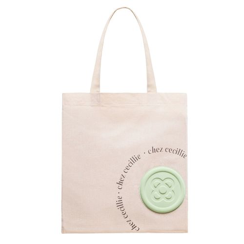 Shopping Tote bag, Coton sac fourre-tout, Vert menthe, Panot design, Sacs De Courses avec mousqueton pour clés - Made in Barcelona