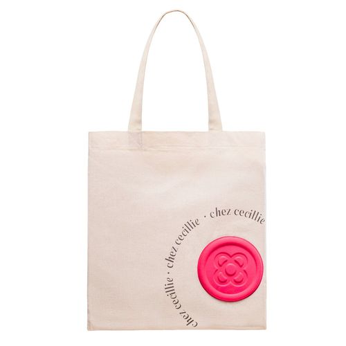 Shopping Tote bag, Coton sac fourre-tout, Rose fluo, Panot design, Sacs De Courses avec mousqueton pour clés - Made in Barcelona