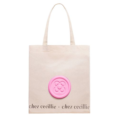 Shopping Tote bag, Coton sac fourre-tout, rose, Panot design, Sacs De Courses avec mousqueton pour clés - Made in Barcelona