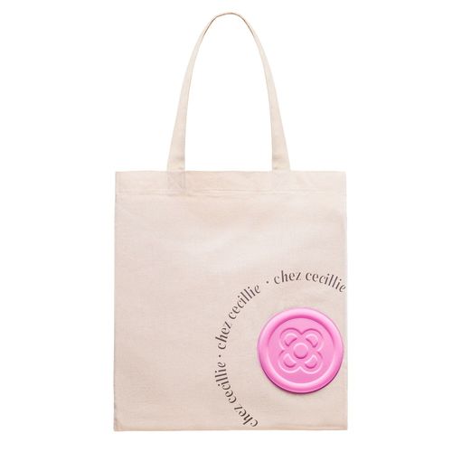 Shopping Tote bag, Coton sac fourre-tout, Rose, Panot design, Sacs De Courses avec mousqueton pour clés - Made in Barcelona