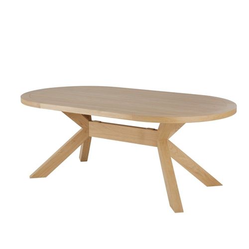 Table À Manger Ovale En Bois De Chêne 8/10 Personnes L200