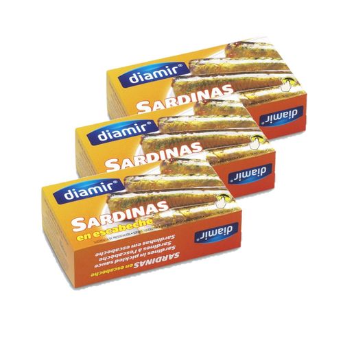 Lot 3x Sardines À L'escabèche - Boîte 125g