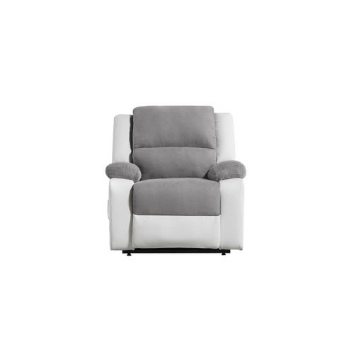 Relaxxo - Fauteuil De Relaxation Electrique Releveur Et Massant - Microfibre / Simili - Blanc / Gris