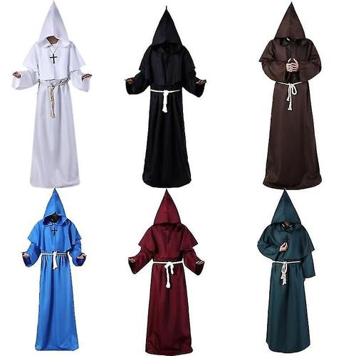 Ensemble de Costume de Moine Médiéval pour Halloween, Robe